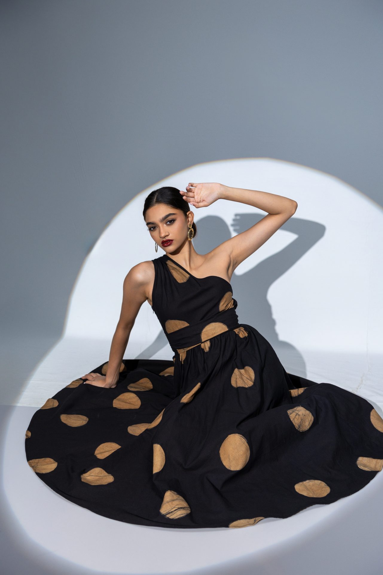 Opal One Shoulder Batik Midi Dress