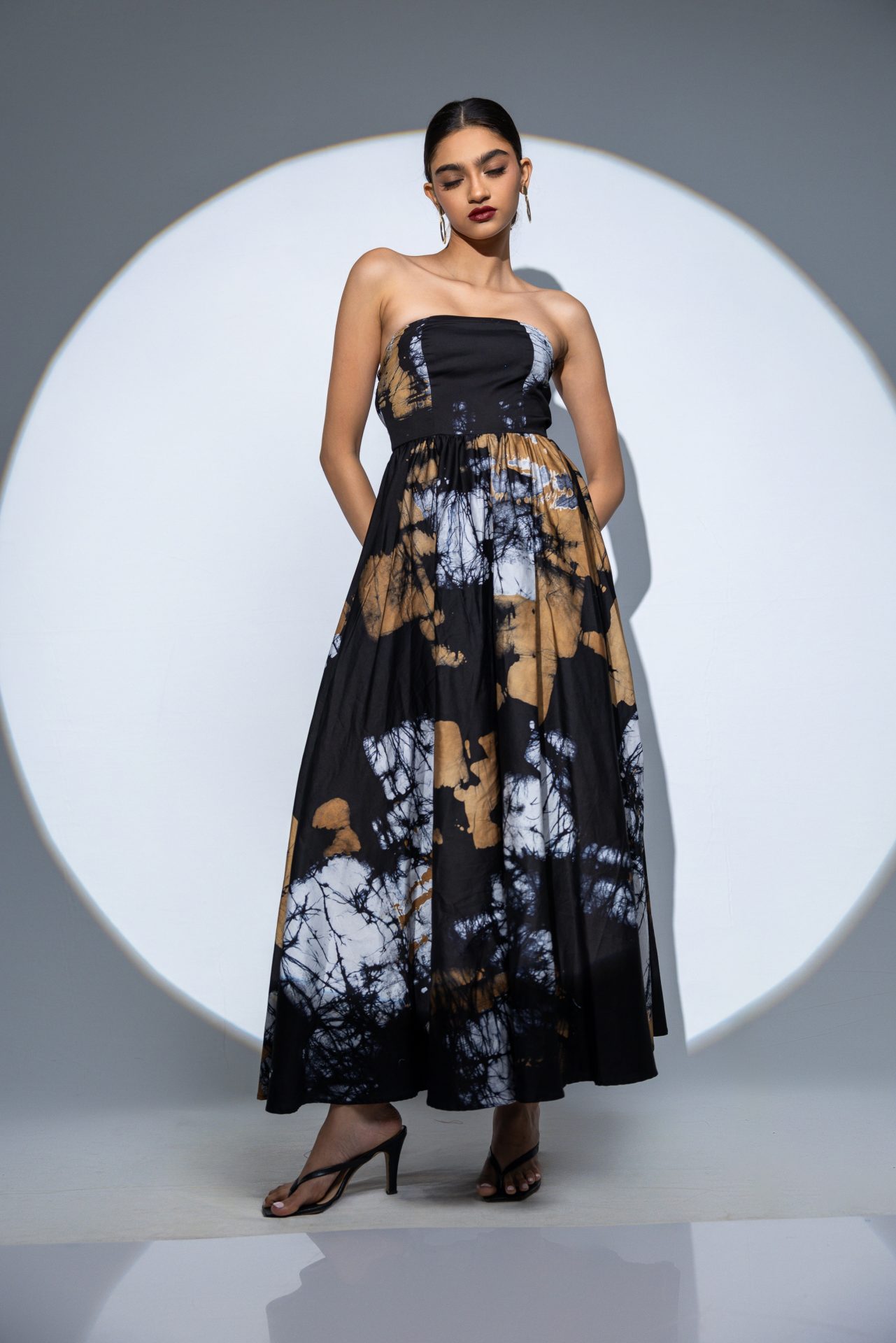 Nerina Strapless Batik Maxi Dress