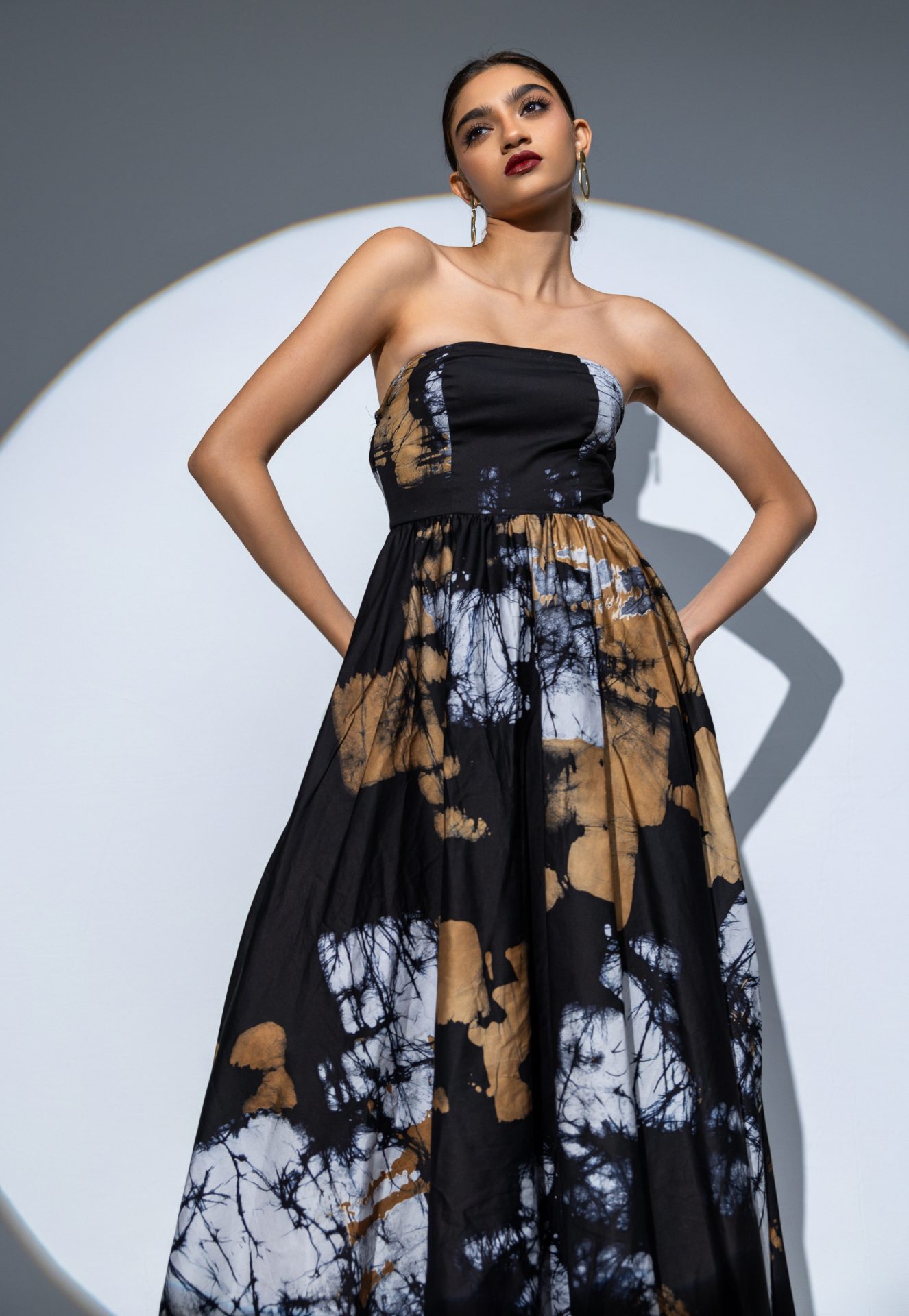 Nerina Strapless Batik Maxi Dress