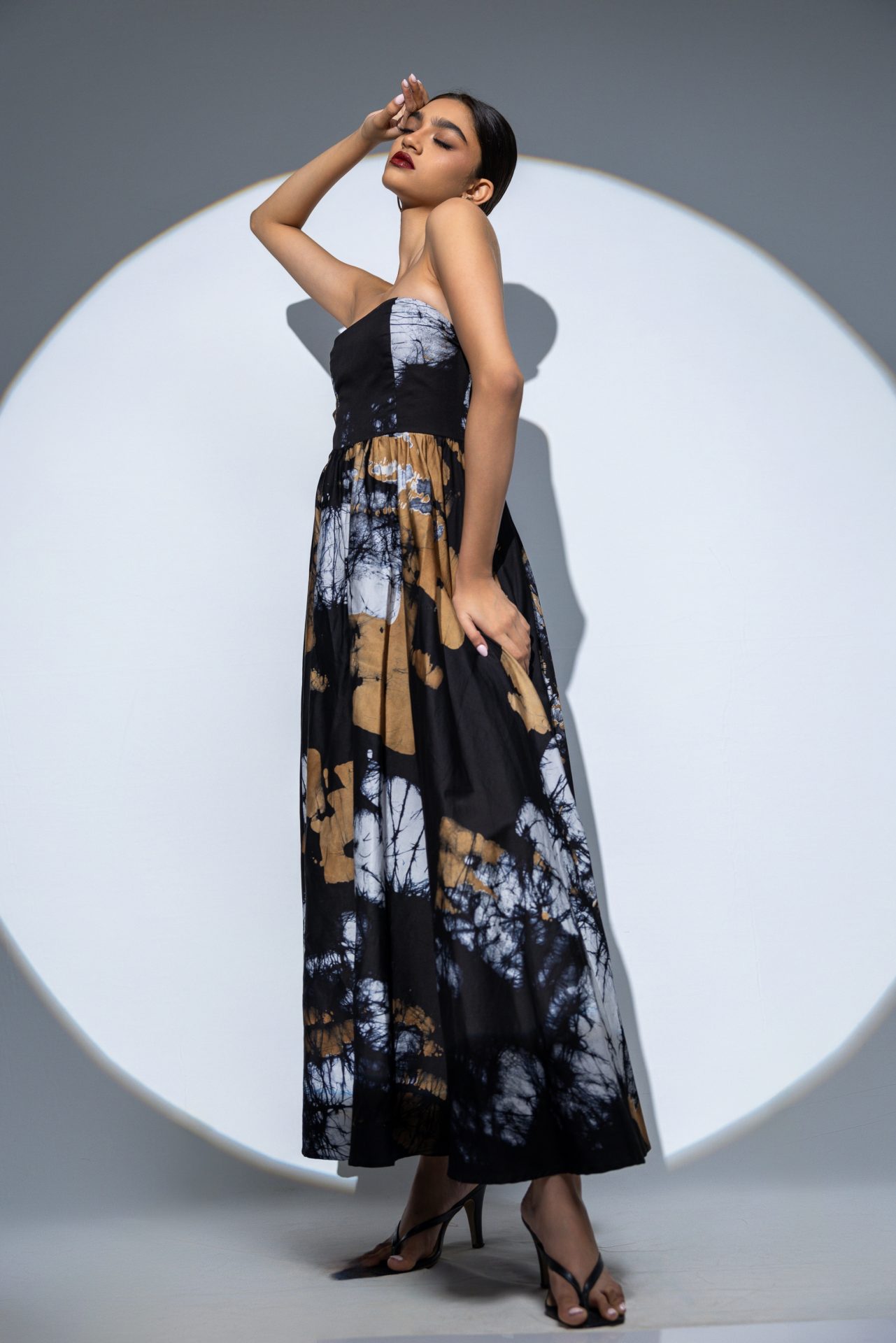 Nerina Strapless Batik Maxi Dress
