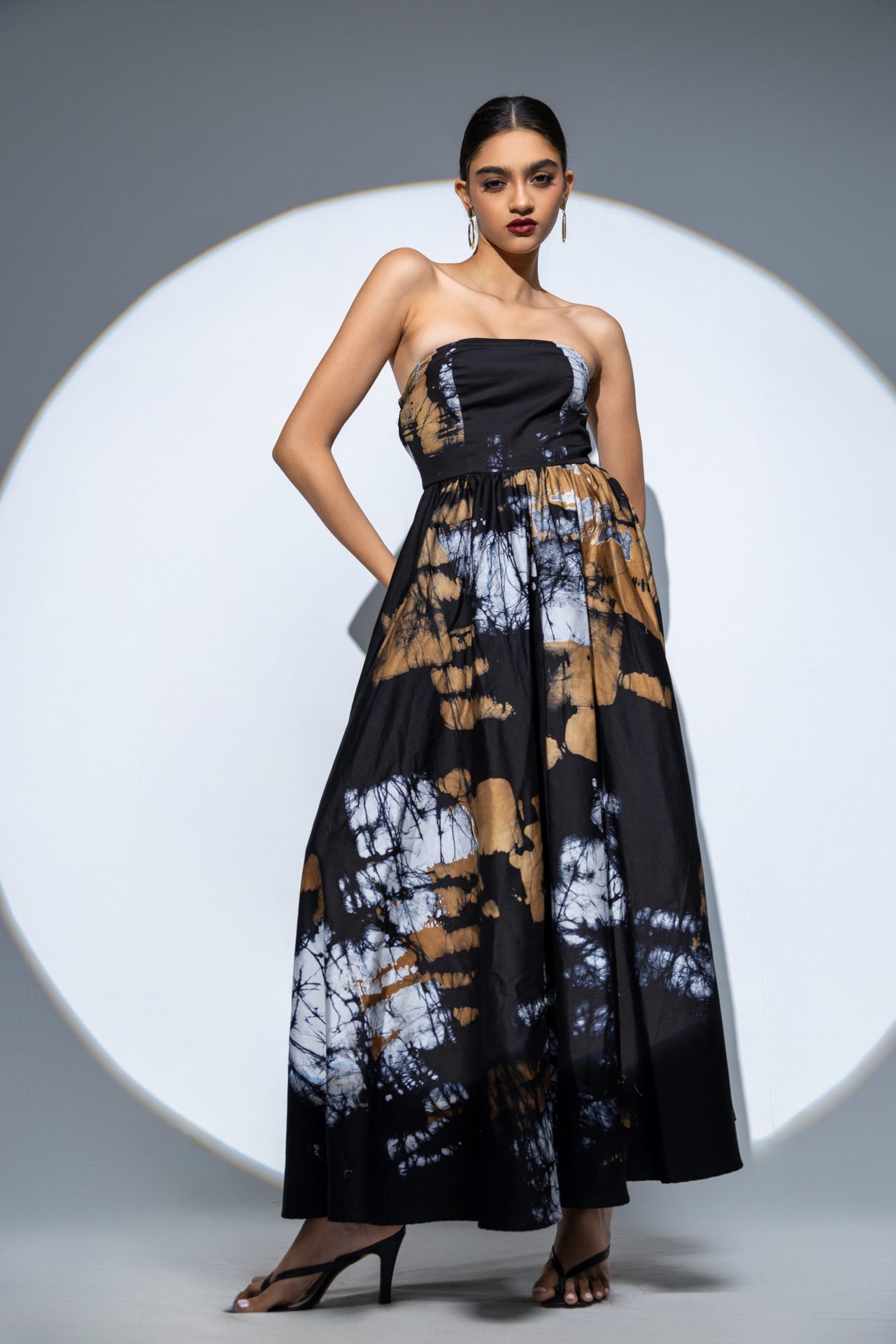 Nerina Strapless Batik Maxi Dress