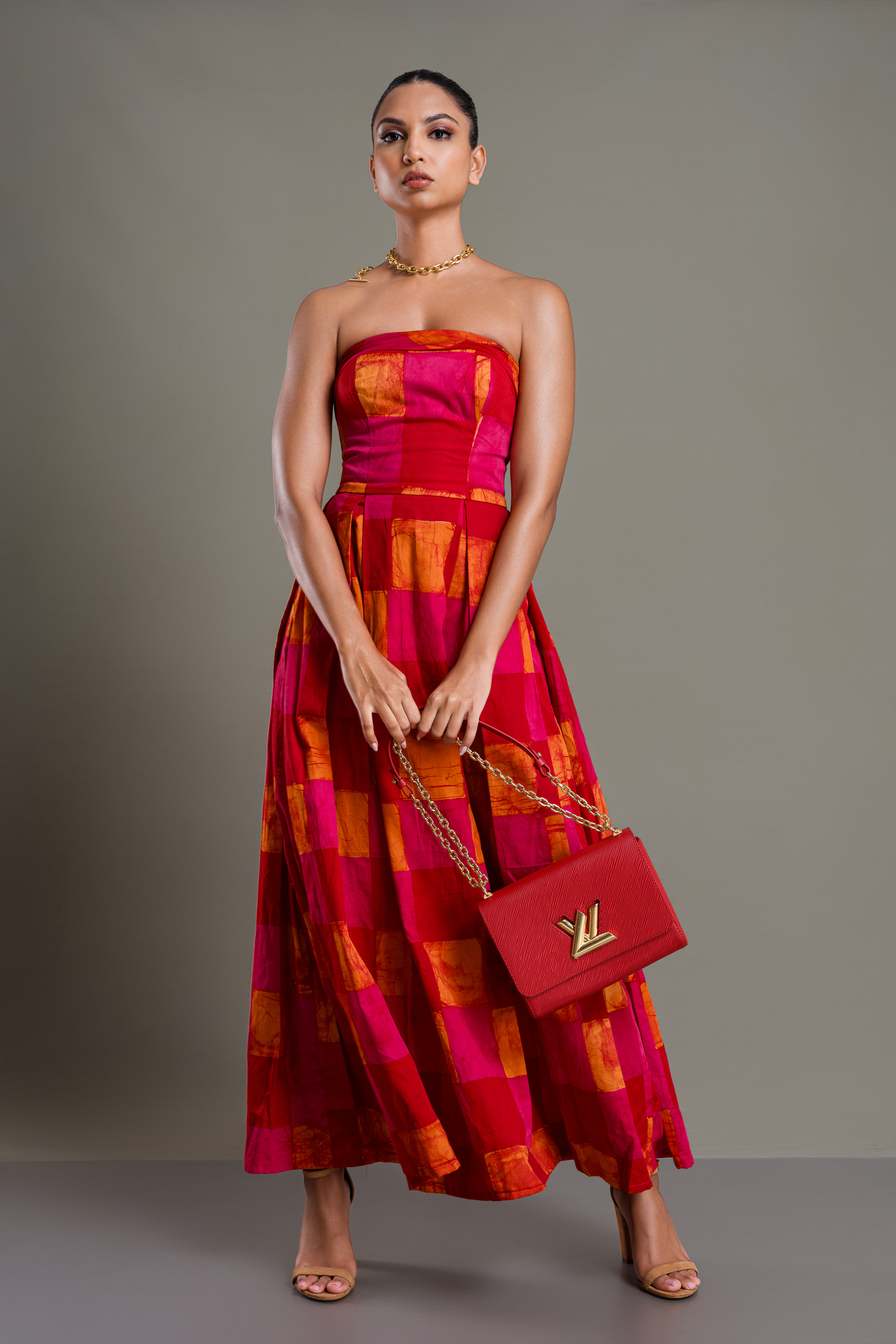 Rosabel Box Pleated Maxi Dress