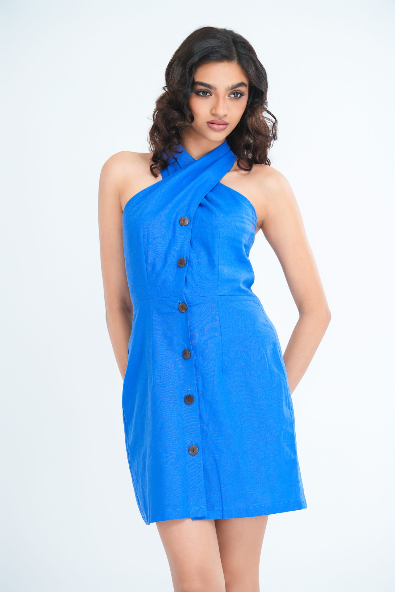 Talia Halterneck Mini Dress