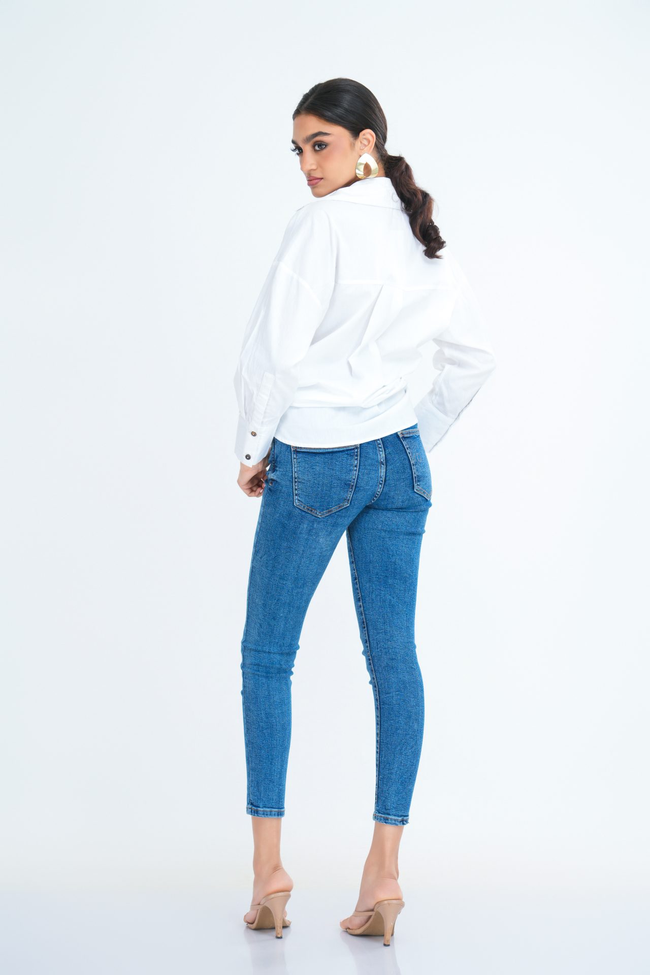 Lola Oversized Cotton Shirt in White