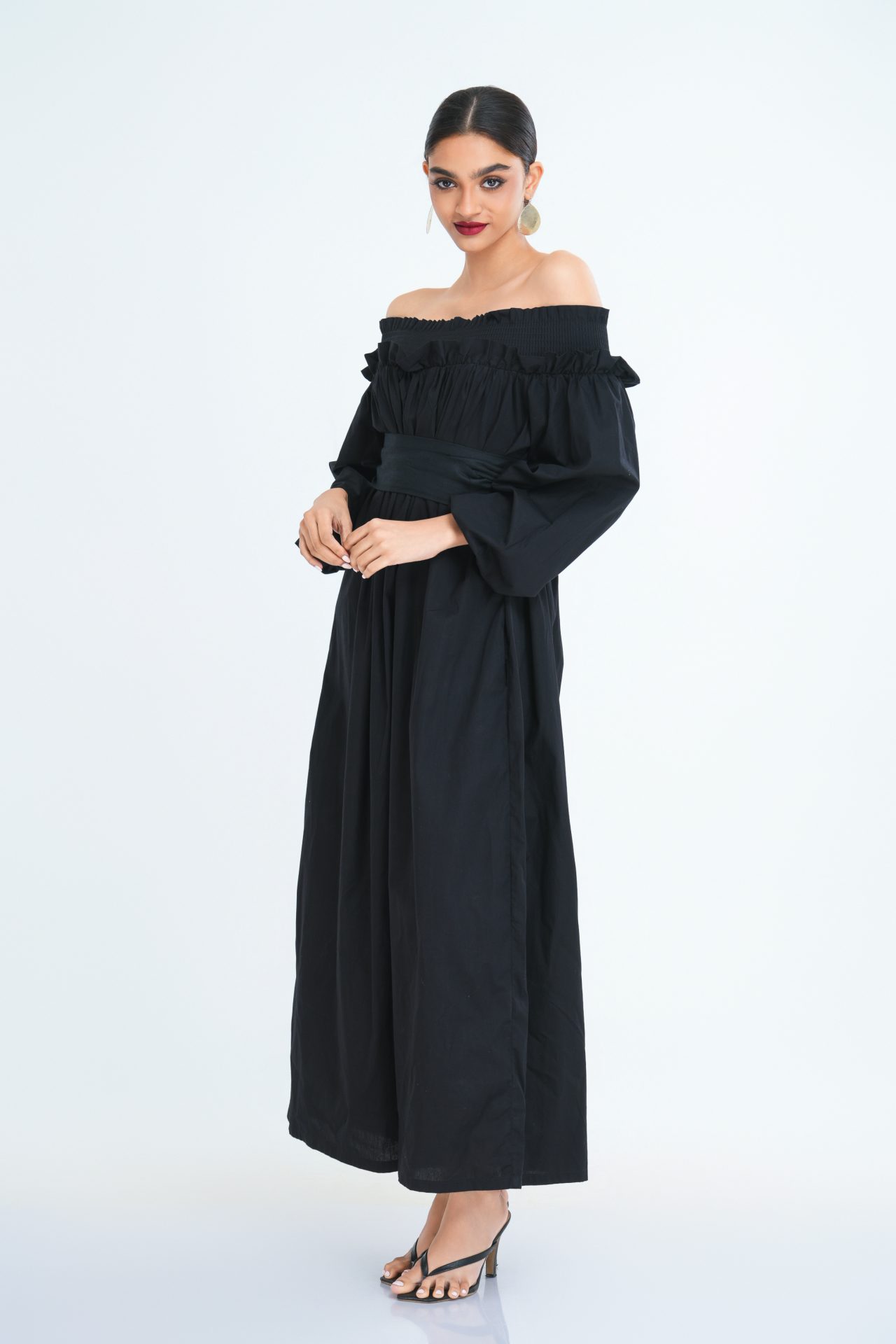 Ria Off Shoulder Smock Maxi Dress