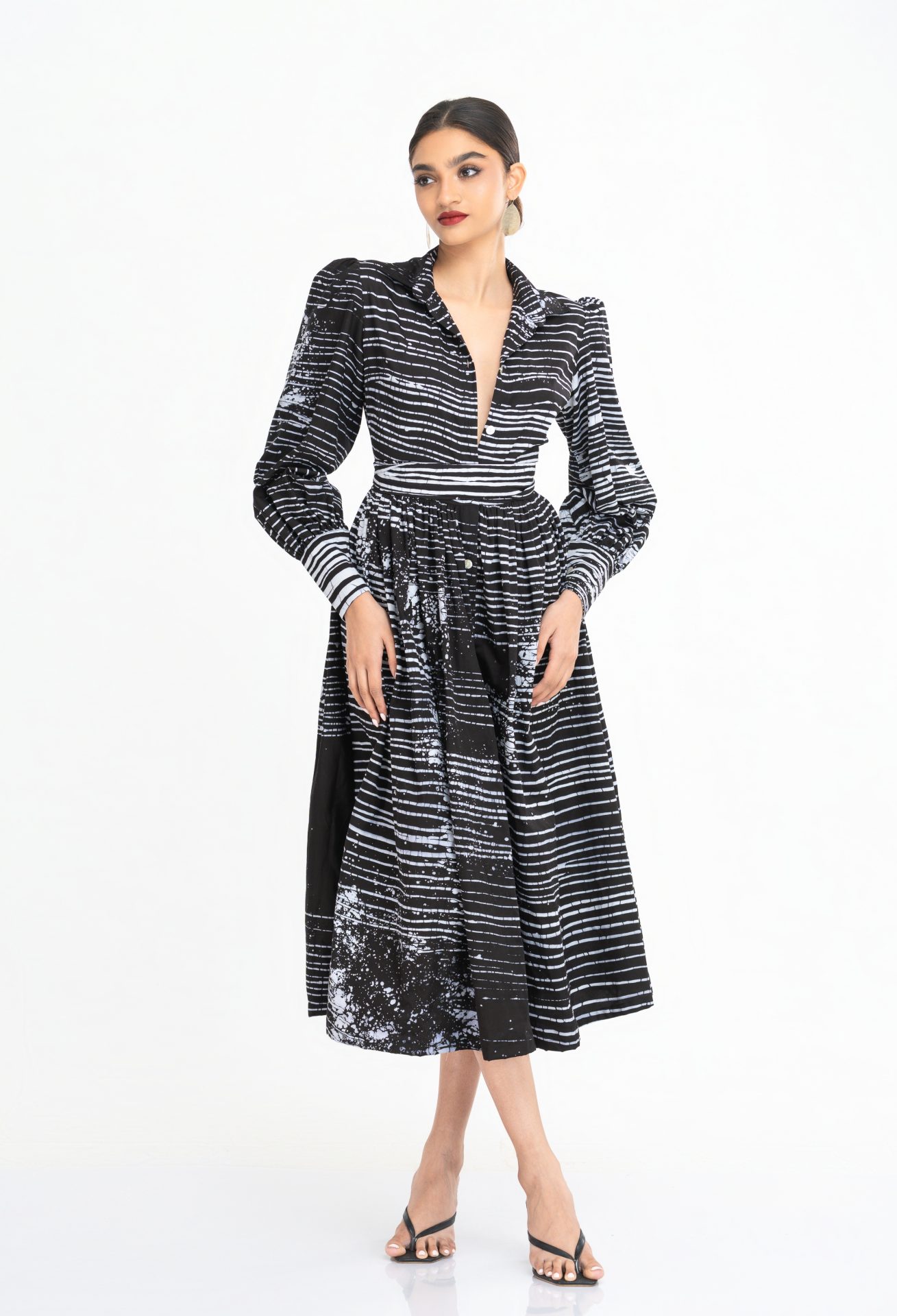 Lana Midi Batik Shirt Dress
