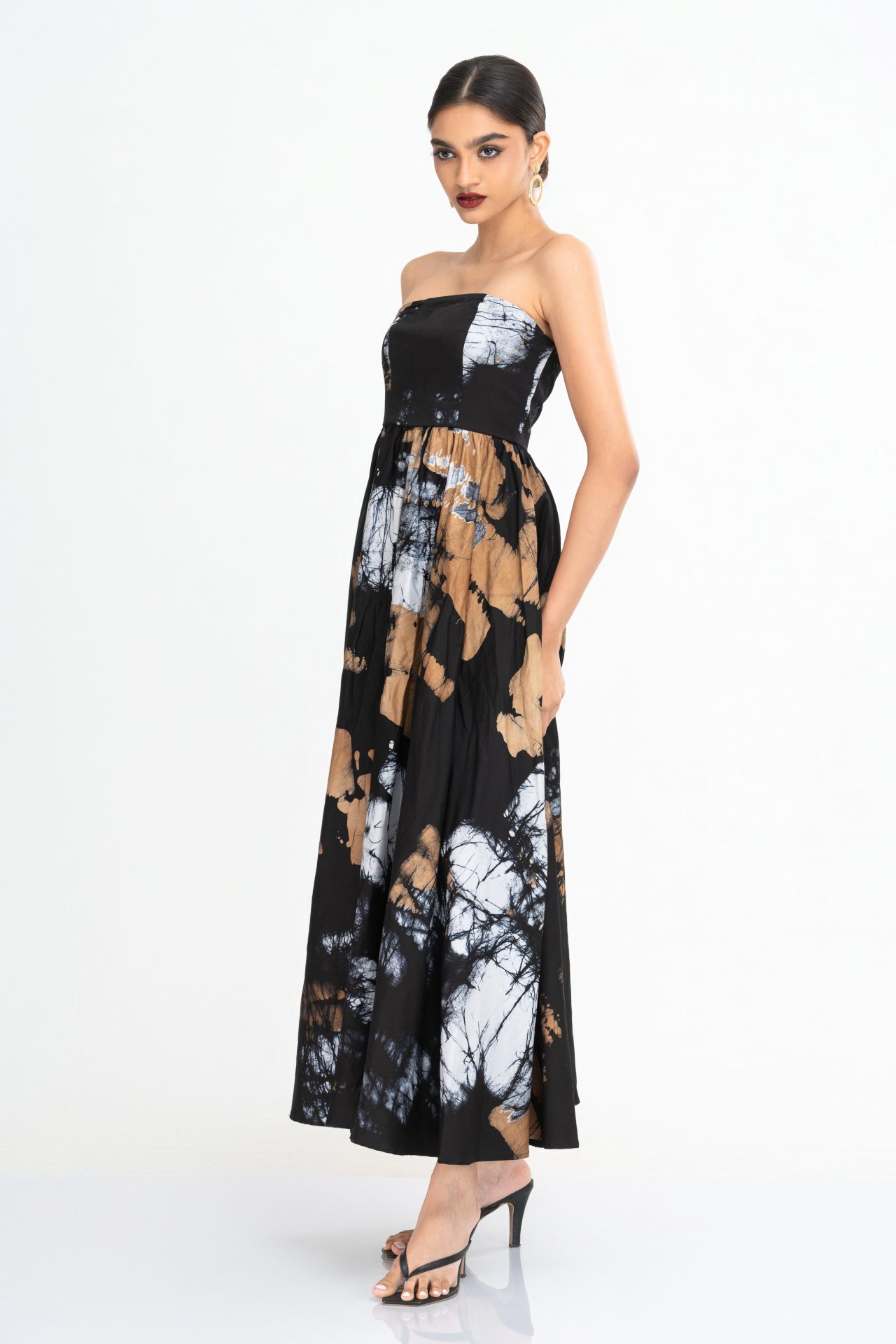 Nerina Strapless Batik Maxi Dress