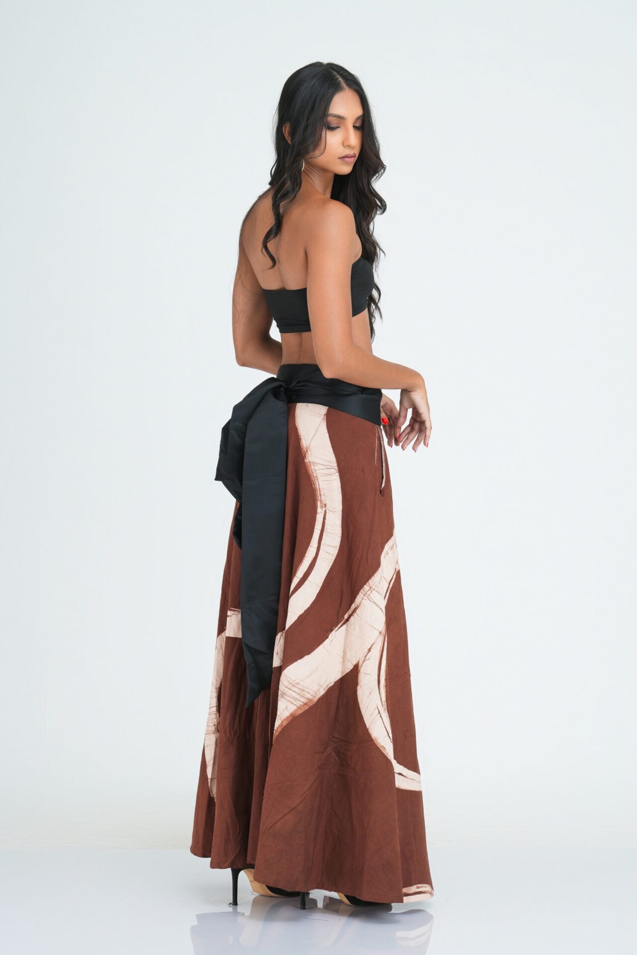 Talia Brown Batik Wrap Skirt