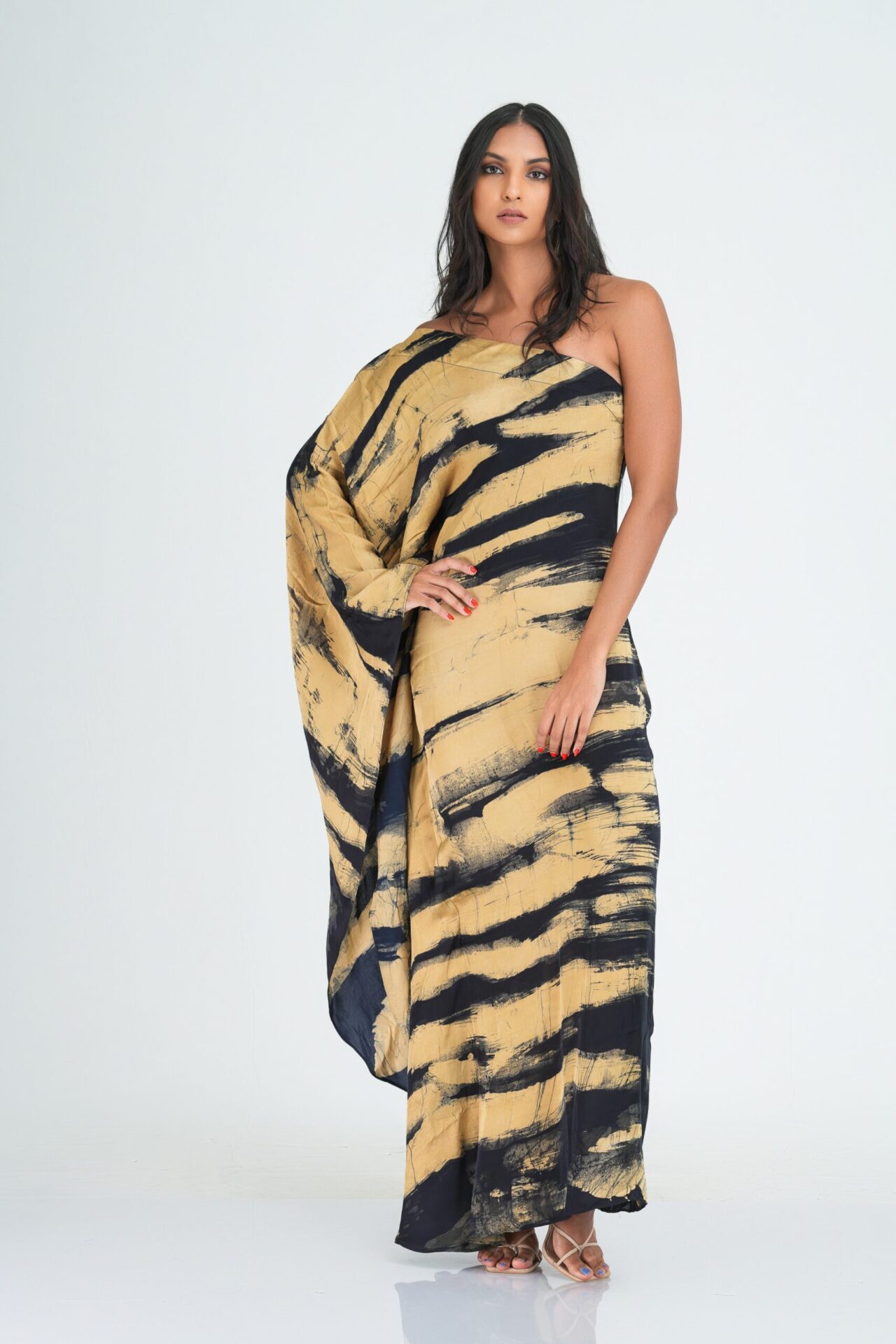 Milani Black and Gold Batik Kaftan
