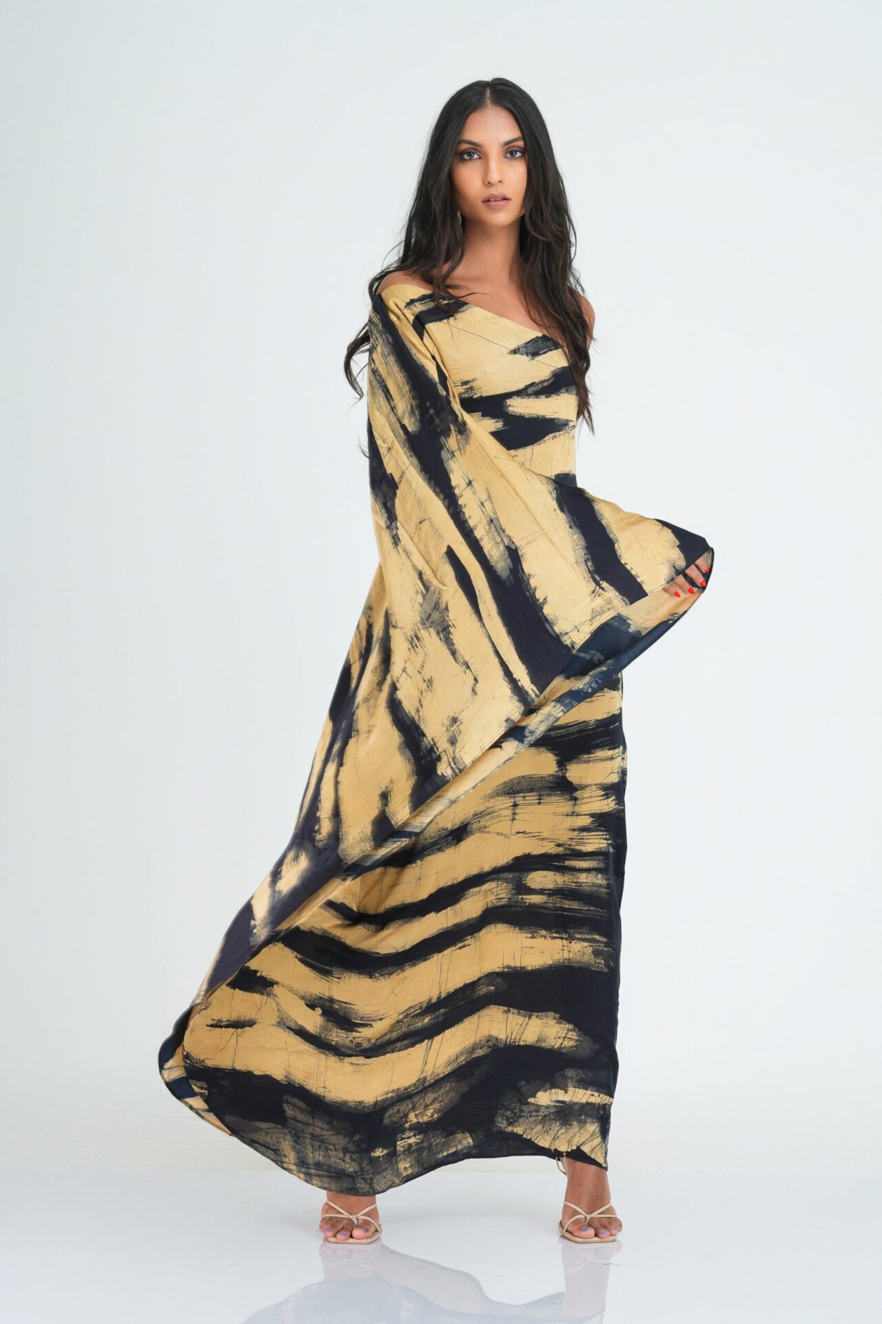 Milani Black and Gold Batik Kaftan