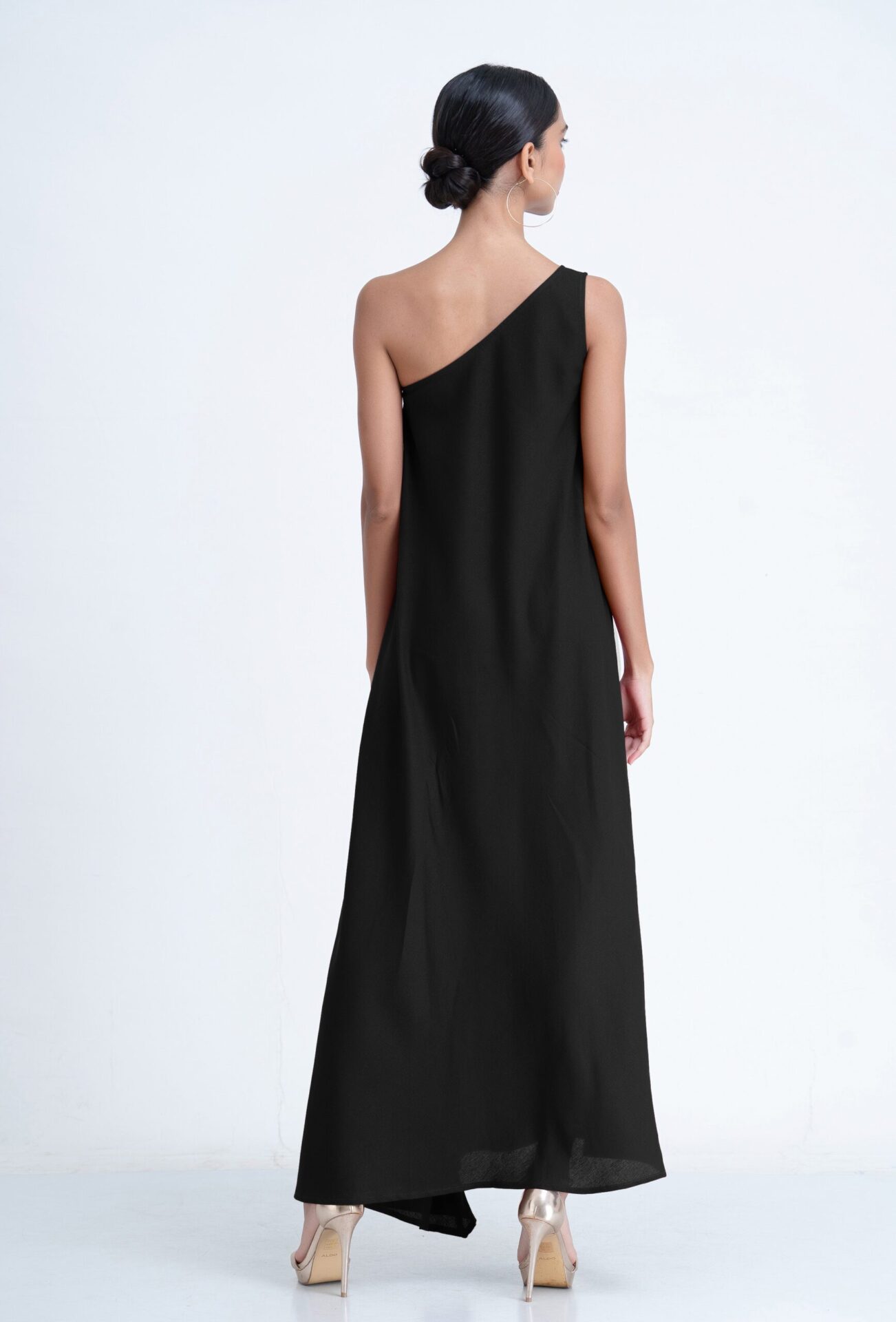 Aria One Shoulder Dress in Black