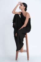 Aria One Shoulder Dress in Black