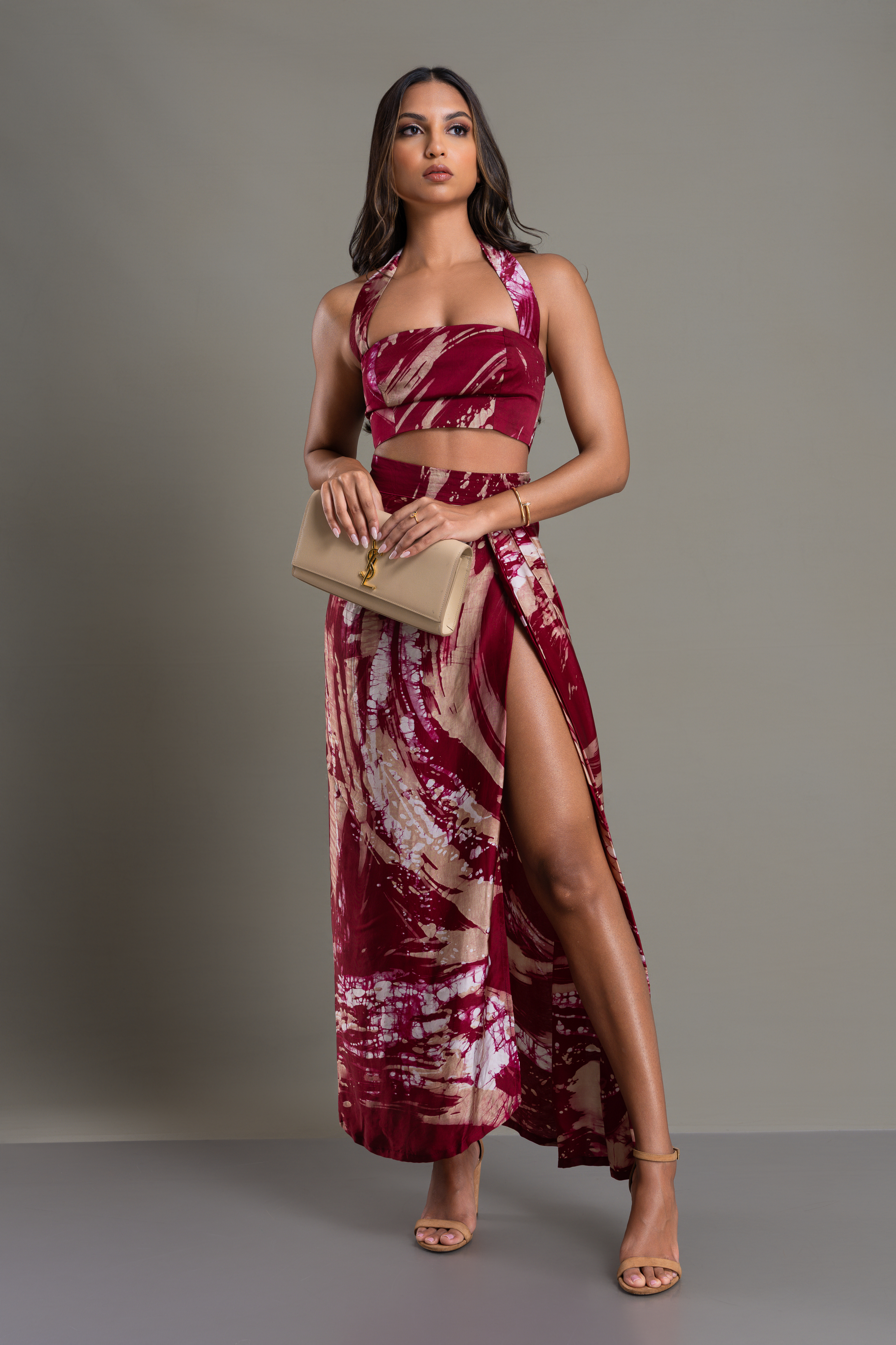 Rosy Ember Skirt and Top Set