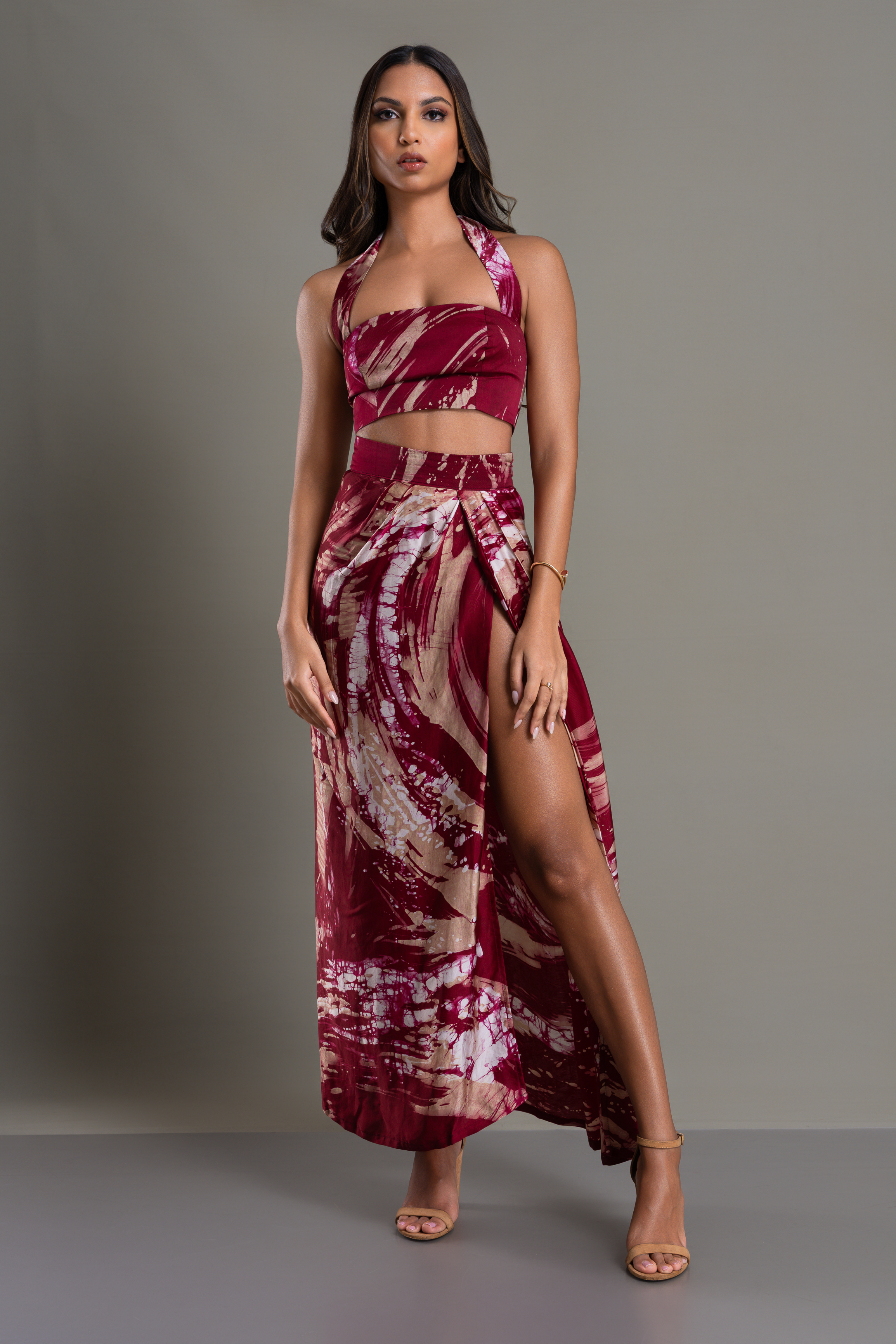 Rosy Ember Skirt and Top Set