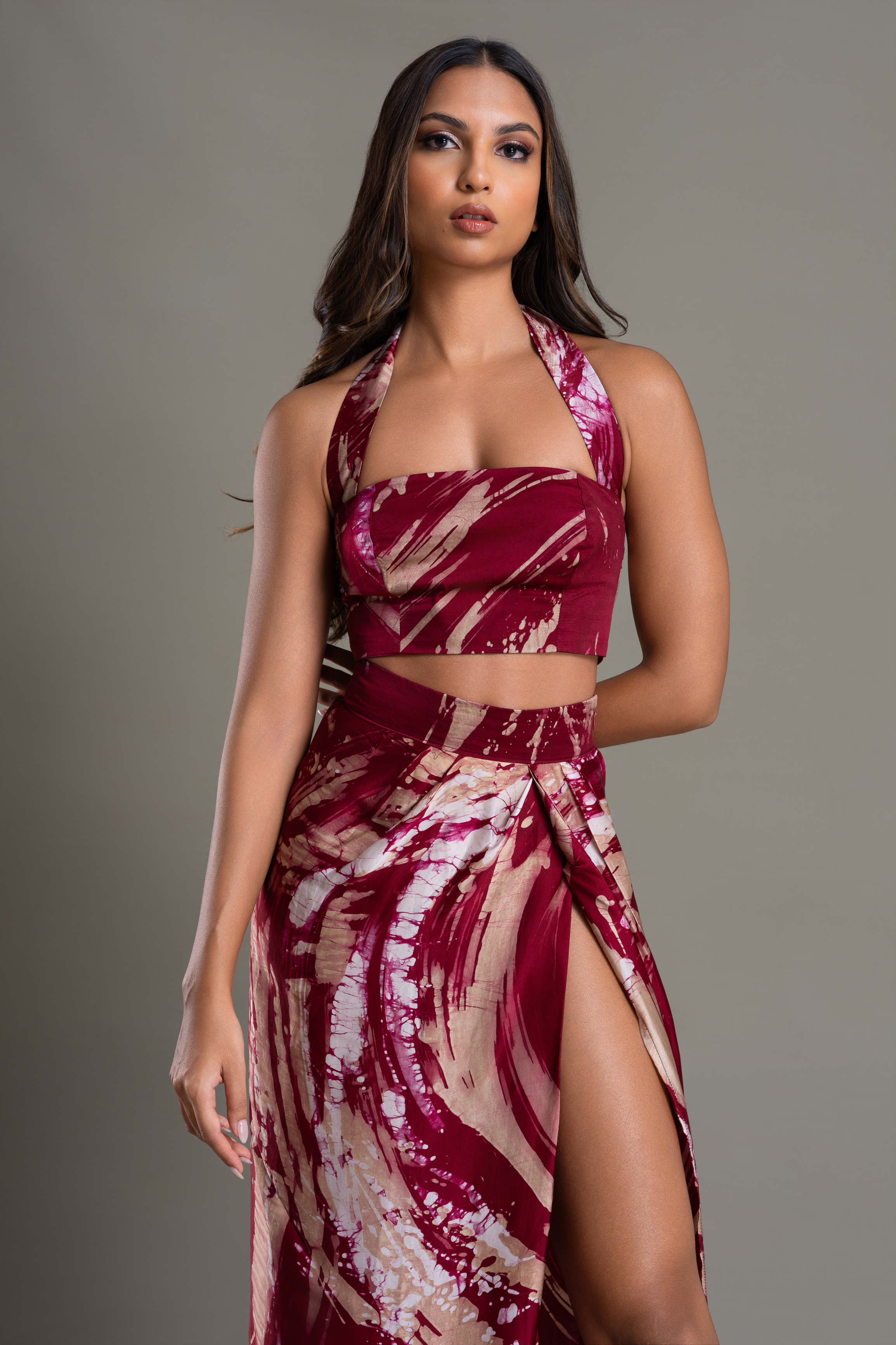 Rosy Ember Skirt and Top Set