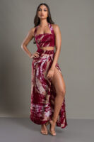 Rosy Ember Skirt and Top Set