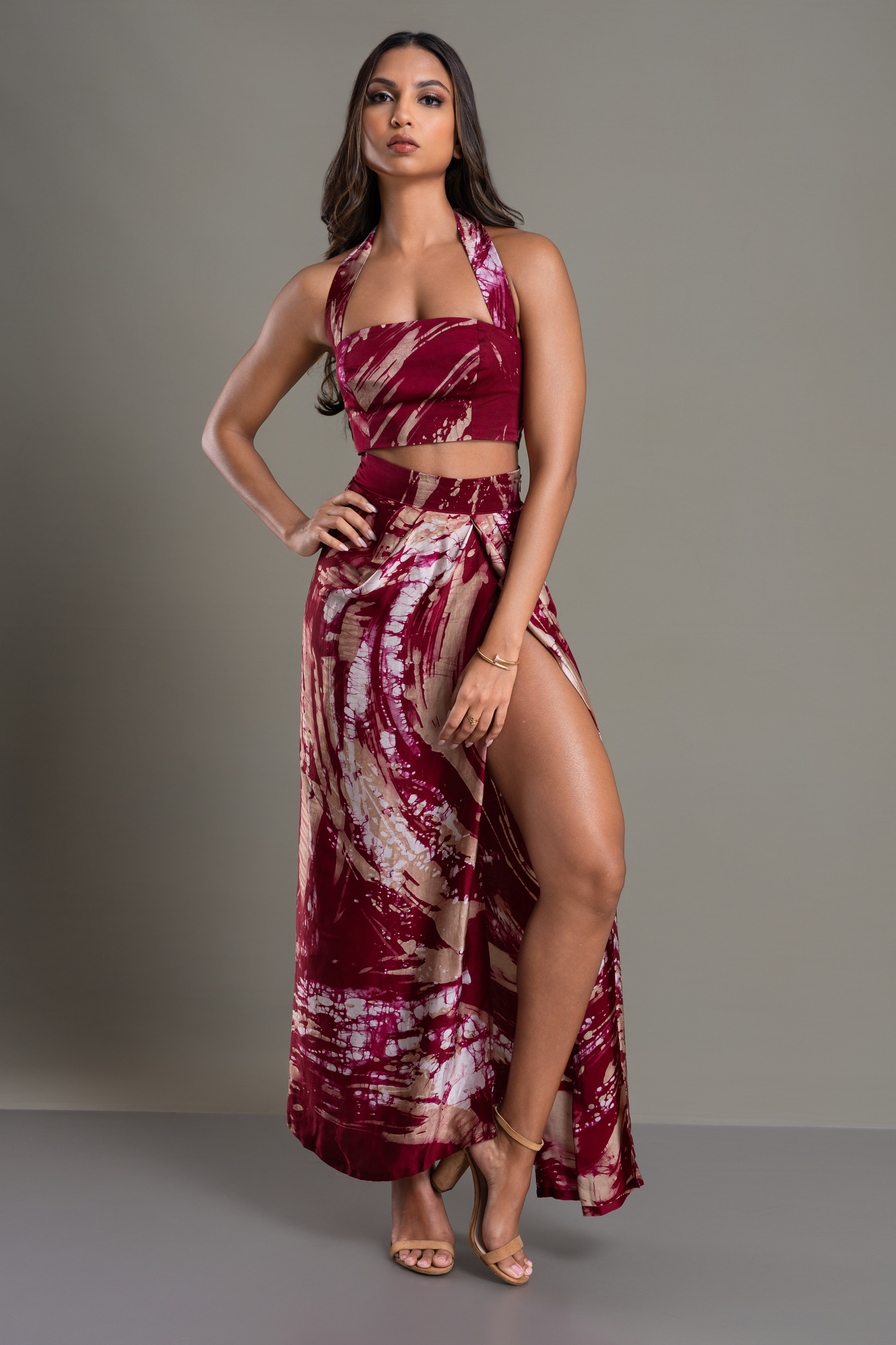 Rosy Ember Skirt and Top Set