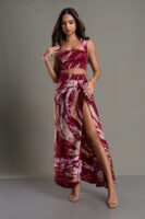 Rosy Ember Skirt and Top Set