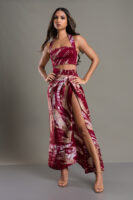 Rosy Ember Skirt and Top Set