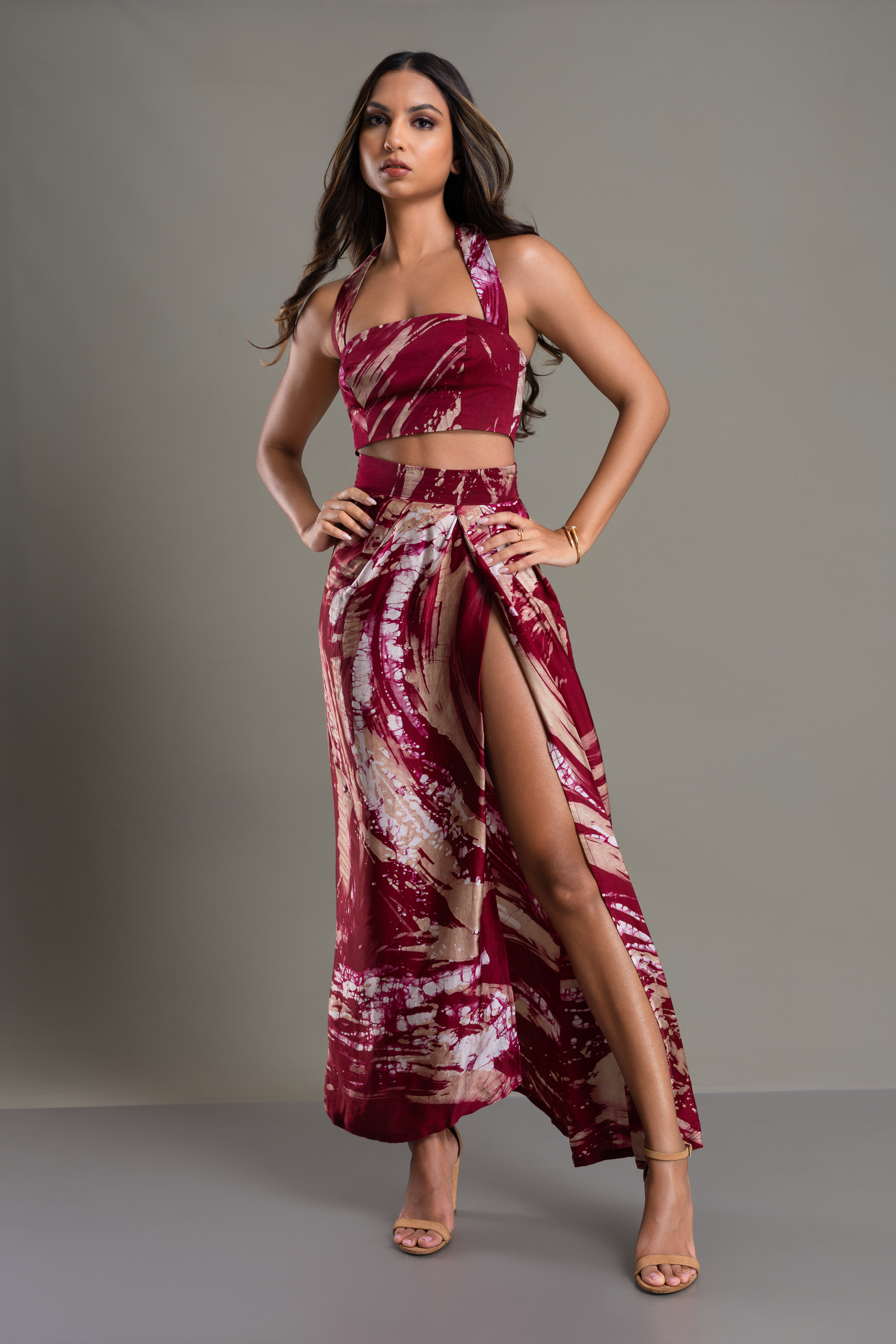 Rosy Ember Skirt and Top Set