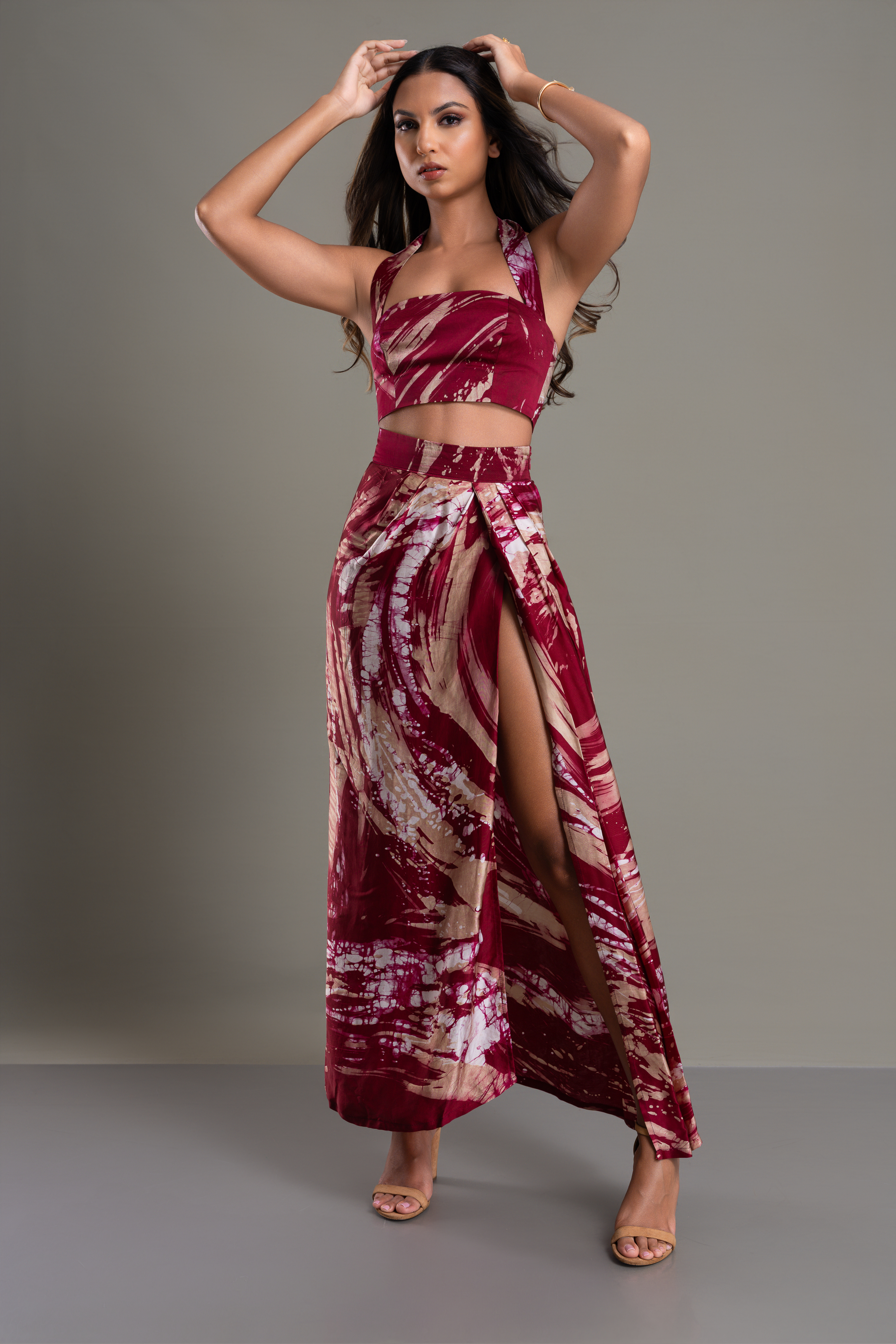 Rosy Ember Skirt and Top Set